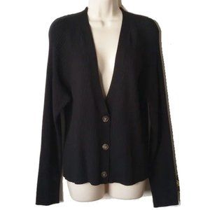 Banana Republic Ribbed Knit 3-Button Long Sleeve Cardigan XL Black